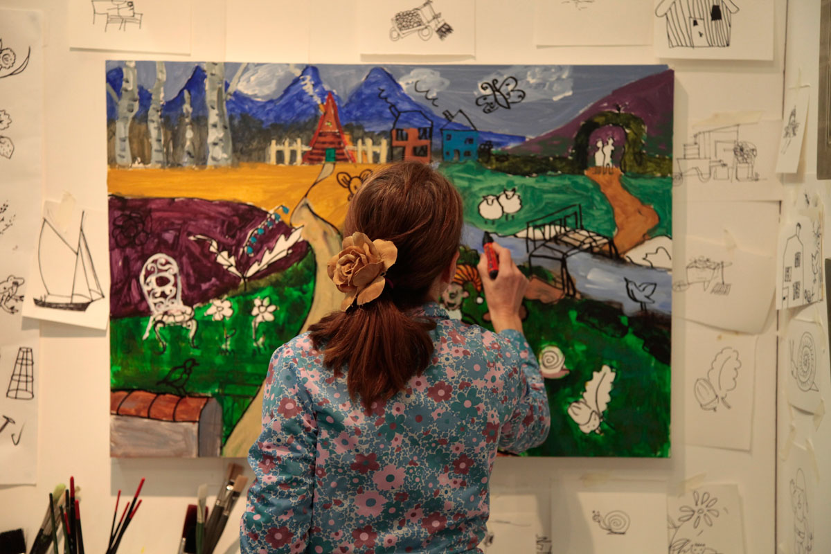 Olivia irvine, Live Painting at Edinburgh Art Fair