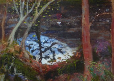 Olivia Irvine, Dell, oil and egg tempera on canvas, 2013, 90 x 70cm