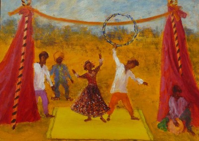 Olivia Irvine, Indian Circus, oil and egg tempera on board, 2010, 30 x 40cm