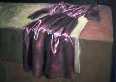 Olivia Irvine, Pink Satin Dress, oil on canvas, 1996, 90 x 110cm