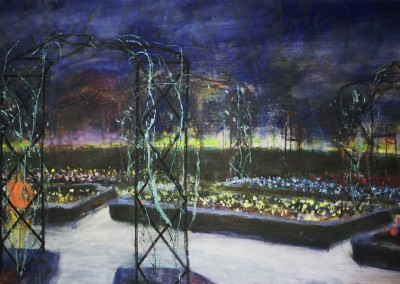 Rosaleda in the Night, oil and egg tempera on canvas, 2011, 80 x 120cm