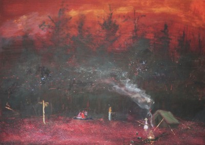 Olivia Irvine, Woodcraft, oil and egg tempera on canvas, 2010, 50 x 70cm
