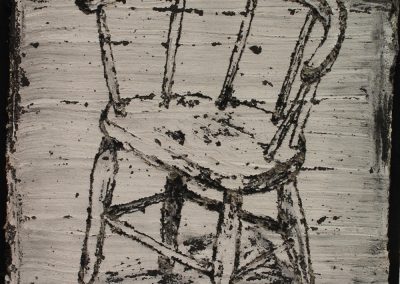 A sgraffito of a child's chair