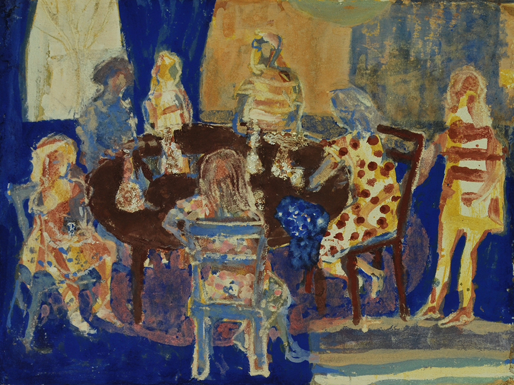 Creative Scotland fresco oil influences, a fresco of a family round a table