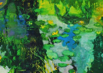 A reflection of a horse in the river