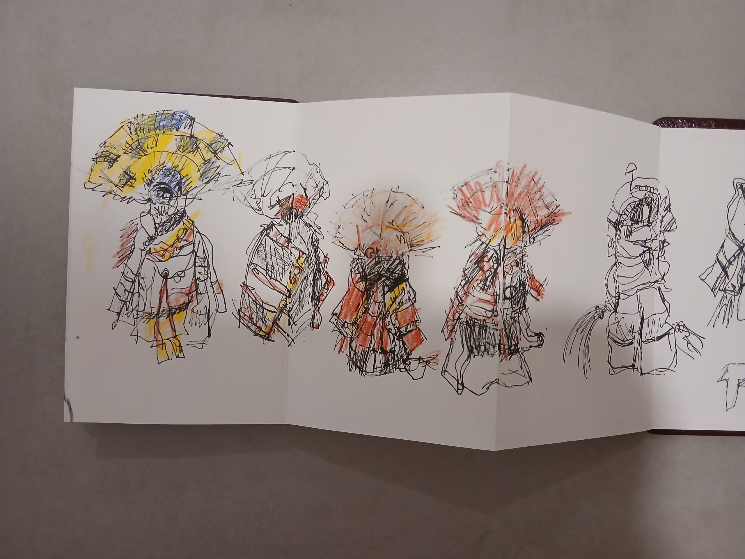 Sketches of dolls found in Inca grave